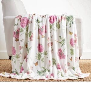 Lenox Floral Pink and Green Throw Blanket